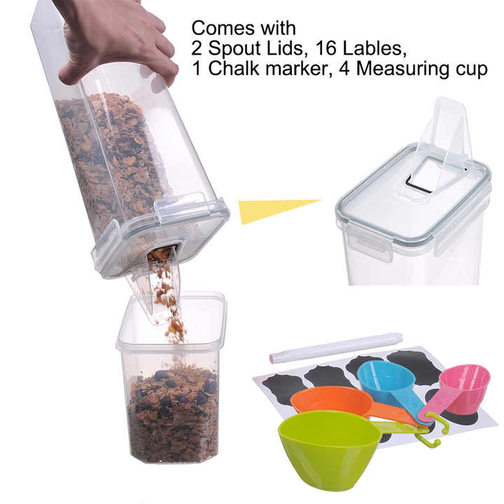 14 ادوات مطبخ منزلية بلاستيكية منظم أشياء متعددة حاوية تخزين طعام العدس مخزن مخزن 14pcs Plastic Household Kitchen Tools Organizer Multi-purpose Food Storage Container Lentils Pantry Storage