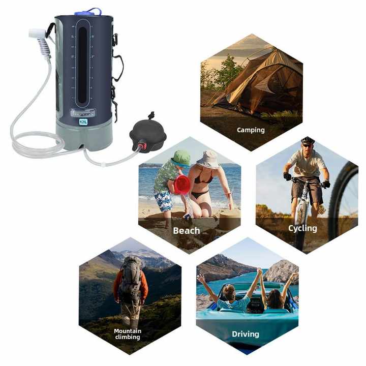 محمول 12 لتر للتخييم في الهواء الطلق مقاوم . Portable 12L Outdoor Camping Tear-Resistant Waterproof
