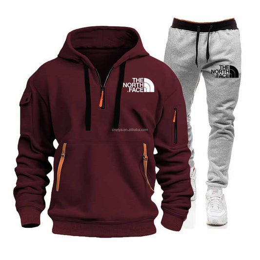 مجموعة الخريف/الشتاء من القطيفة للرجال الرائجة . Men's trendy autumn/winter velvet set with multi-pocket