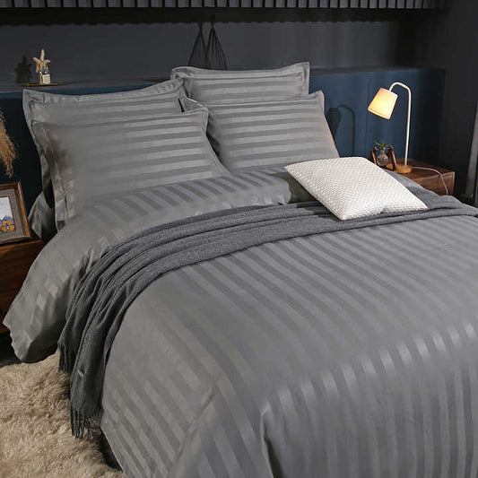 Luxury modern hotel striped bed sheet set available in 