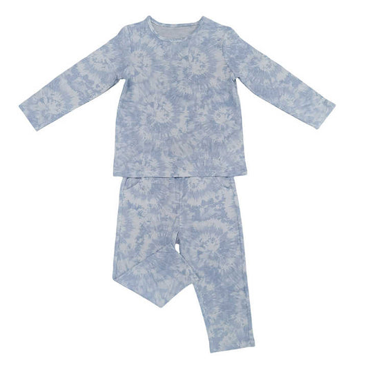Custom Summer Toddler Soft Homewear Set with Faux Tie Dye Print for Girls 