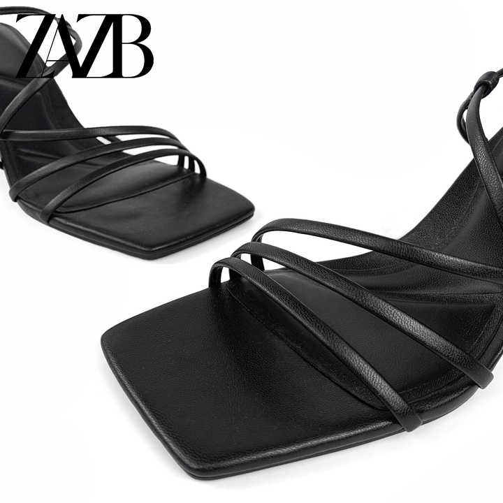 high-heeled leather shoes 