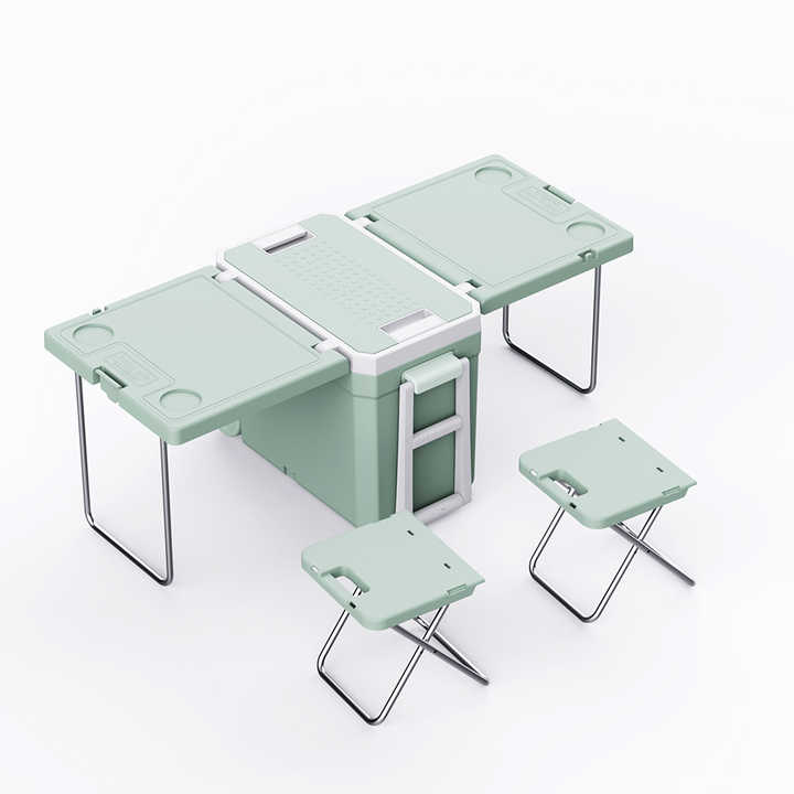 Outdoor Camping Plastic Cooler Boxes with Table and 