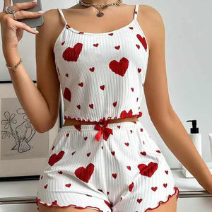 Heart Print Pajama Set 