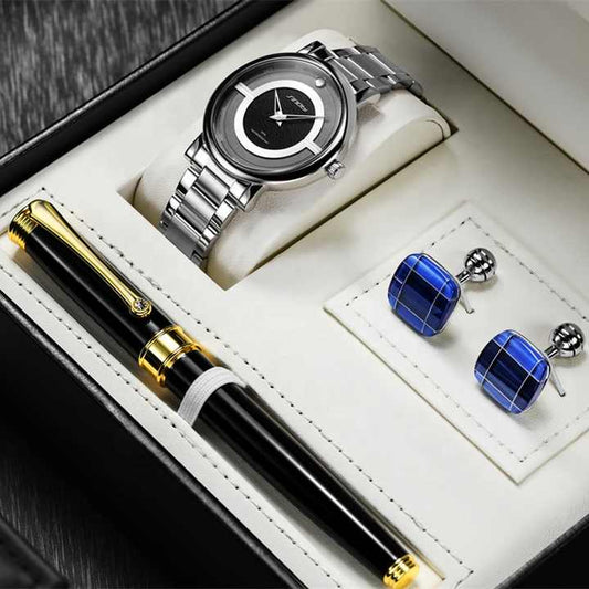 Waterproof Classic Stainless Steel-ساعة يد كوارتز كلاسيكية