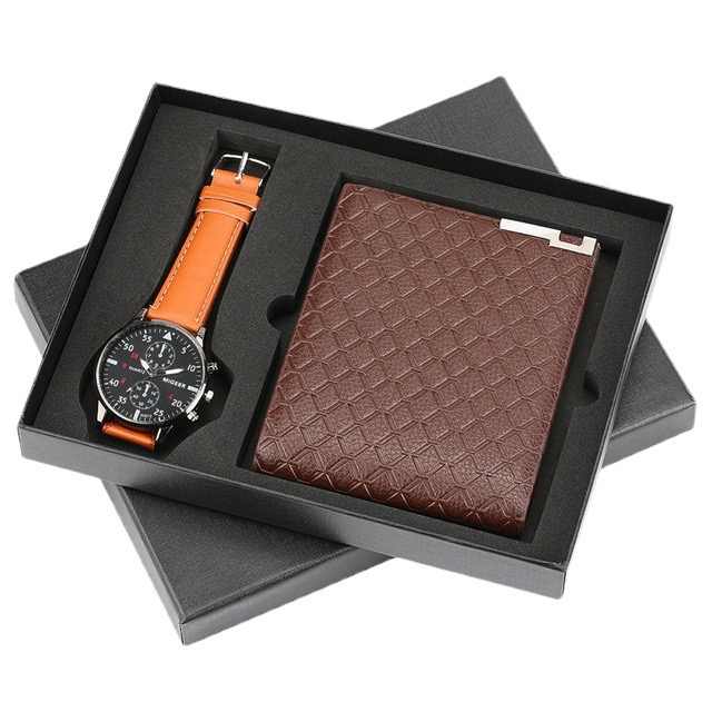 مجموعة محفظة ساعة تعبئة رائعة للرجال مخصصة هدية عيد الأب Exquisite Men's Watch Packing Wallet Set Personalized Father's Day Gift