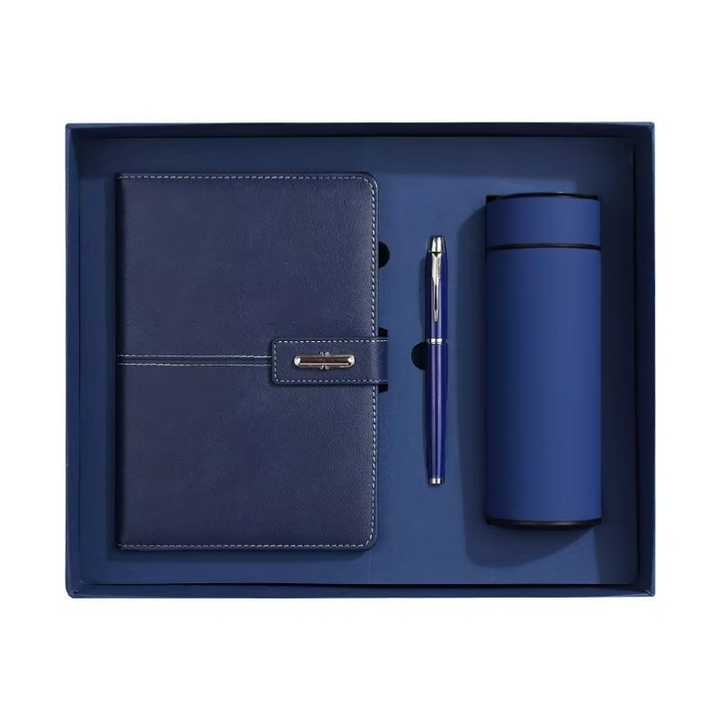 Luxury PU Leather Hard Cover Notebook with Refillable Pen Graduation Gift Notebook 