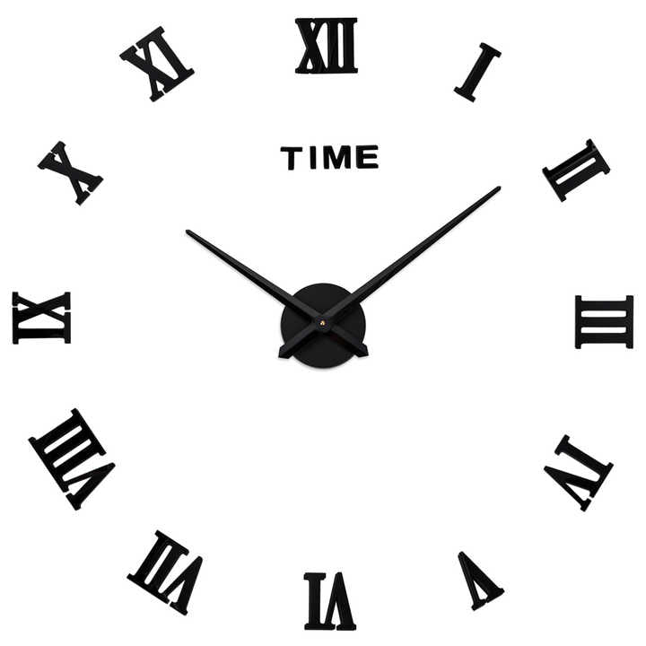 Home Decorative Large Mute Frameless 3D Wall Clock 