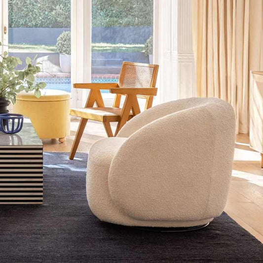 أريكة فردية من جلد الحمل