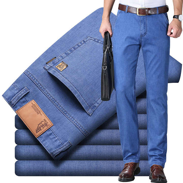 Men's silk elastic pants 
