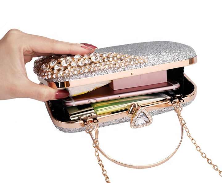 Luxury Diamond Studded Women's Handbag, Latest Luxury Diamond Studded Women's Handbag, Crossbody Chain, Evening Bag for Ladies