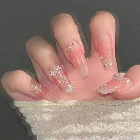 Design #337 Hand Painted False Artificial Nails 