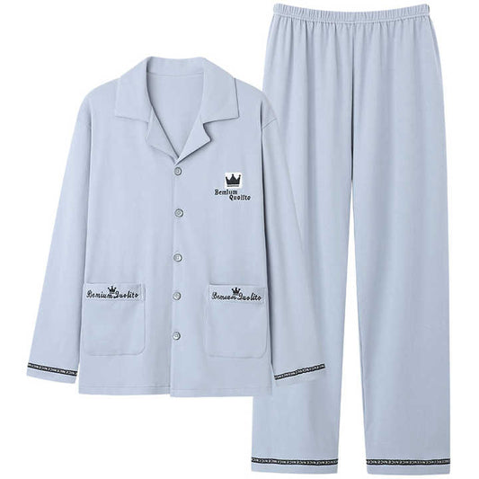 Men's Long Sleeve Pajamas Spring and Autumn Suit 