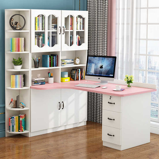 خشب متين ركن مكتب خزانة مزيج منضدة كتابة خزانة مكتب الكمبيوتر Solid wood corner desk cabinet combination writing desk cabinet computer desk