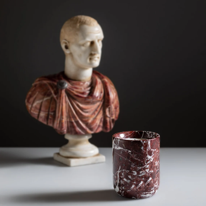 Natural marble candle holder. 