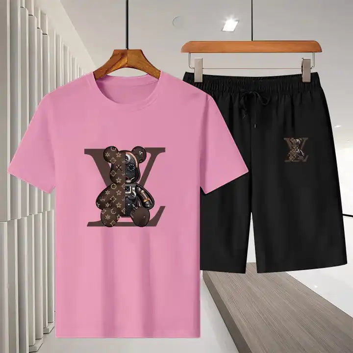 Men's 2 Pieces T-Shirt Set Summer Custom Design 