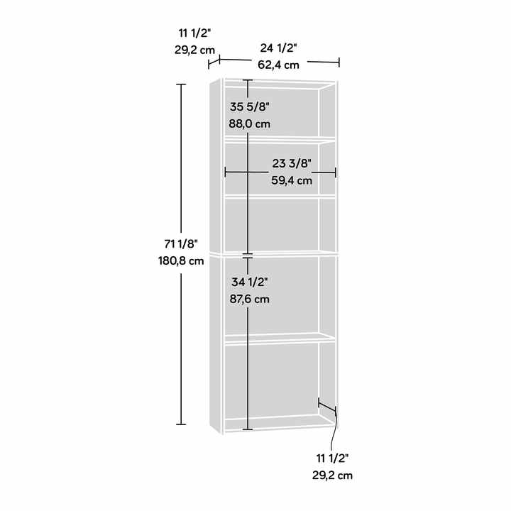 Bookshelf with Adjustable Storage Shelves, in Brook Cherry خزانة كتب بخمسة رفوف