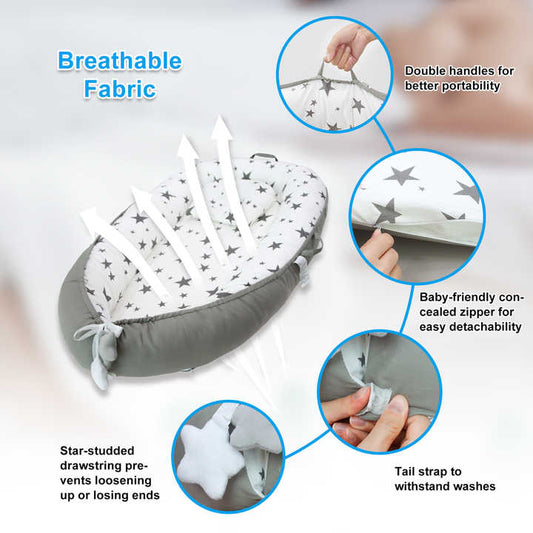 Baby Sleeping Nest Bed Portable Cotton-سرير نوم للأطفال