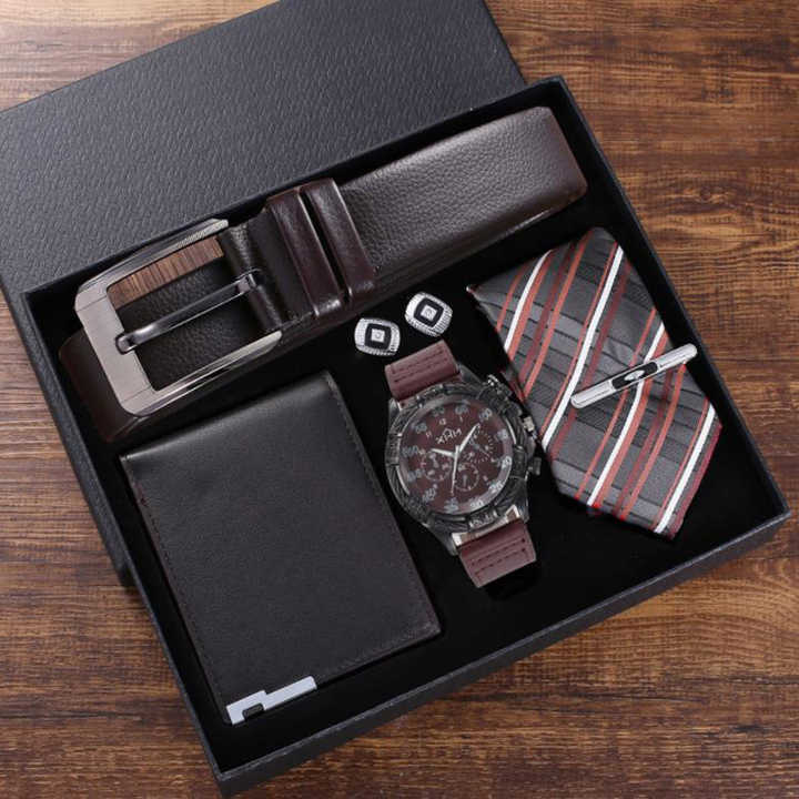 Gifts Father's Day Giftمجموعة ساعات ومحفظة رجالية إبداعية