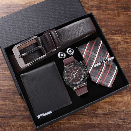 Gifts Father's Day Giftمجموعة ساعات ومحفظة رجالية إبداعية