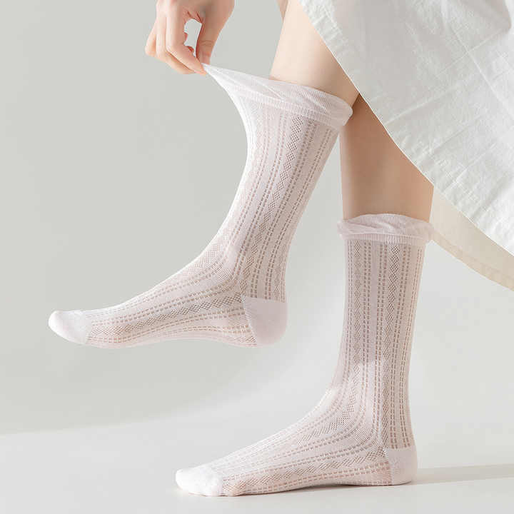 OEM Scrunch Pile up Socks Unisex-صلي وشعار مخطط جوارب