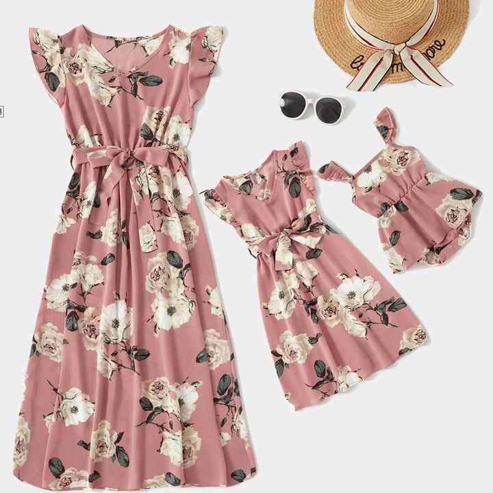 Casual Mother and Daughter Dresses 