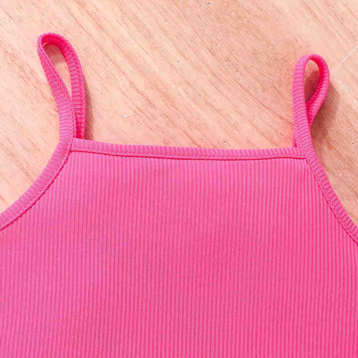 Girls' Suspenders Dress Set, Kids Girls 2 Pieces Dress, Girls' Summer Embroidered Printed Clothes Set, Kids Girls' Casual Clothes Sets 