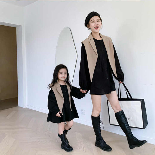 Family Matching Autumn Clothes, Family Matching Autumn Clothes for Baby Girls Korean Style Formal Blouseملابس خريفية عائلية متناسقة, ملابس خريفية عائلية متناسقة مع ملابس الفتيات الرُضَّع بلوزة رسمية على الطراز الكوري
