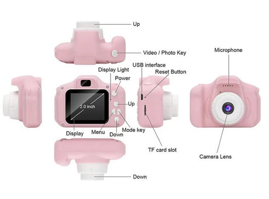 Birthday Digital Kids Camera for Christmas Gifts -  كاميرا SLR صغيرة عالية الدقة بشاشة بوصة