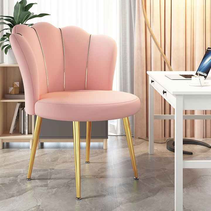 Fornowell Modern Upholstered Chair, Velvet Fabric Chair, Modern Kitchen Dining Chair with Medium Back with Gold Legs 