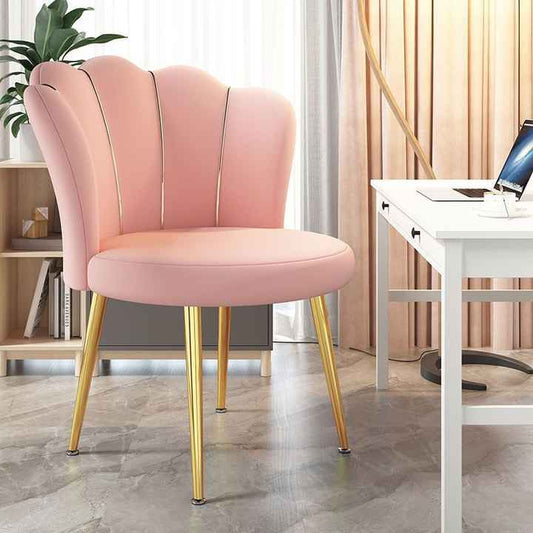 Fornowell Modern Upholstered Chair, Velvet Fabric Chair, Modern Kitchen Dining Chair with Medium Back with Gold Legs 
