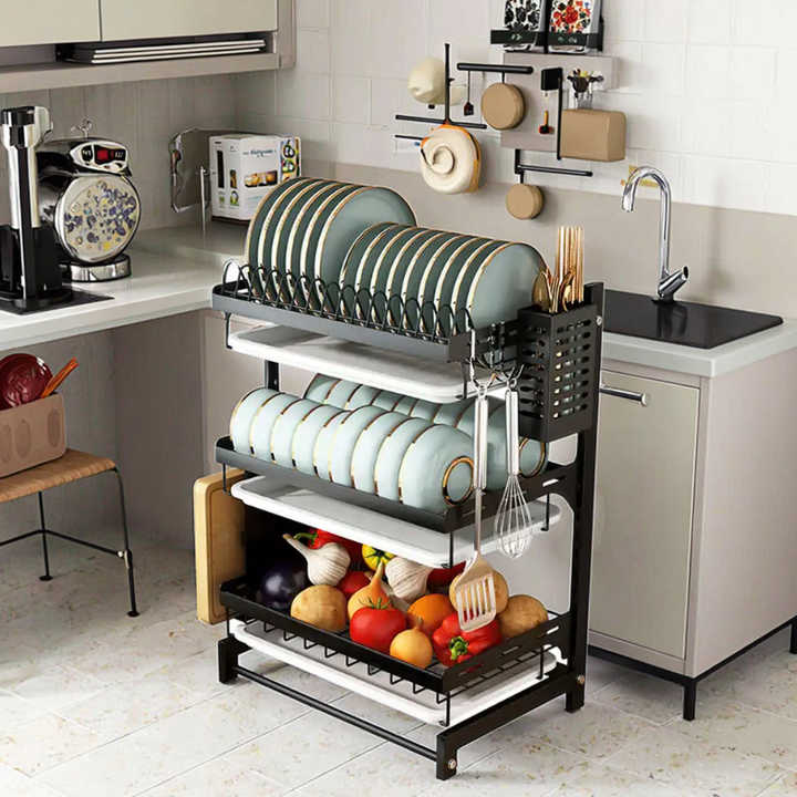 Classic Black Metal Utensil Wall Mounted Storage Rack Organizer Holder Stand Use in Style 