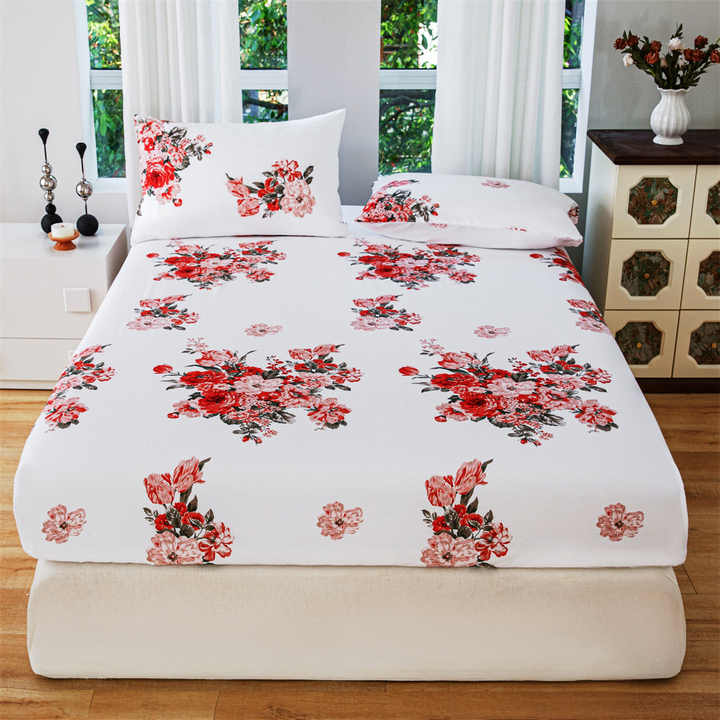 Plant Flowers Printed Bed Sheet New Low Order Bedding Sets 