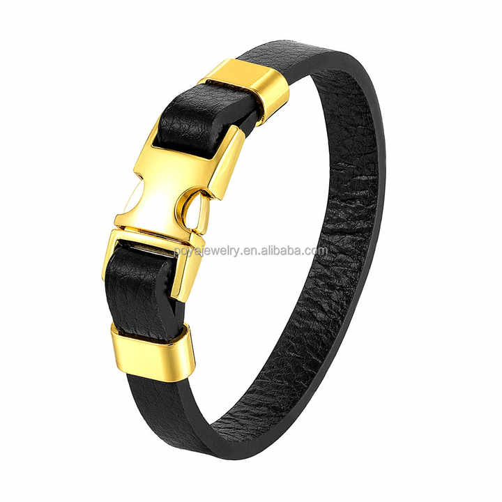 POYA Men's Handmade Leather Bracelet, 