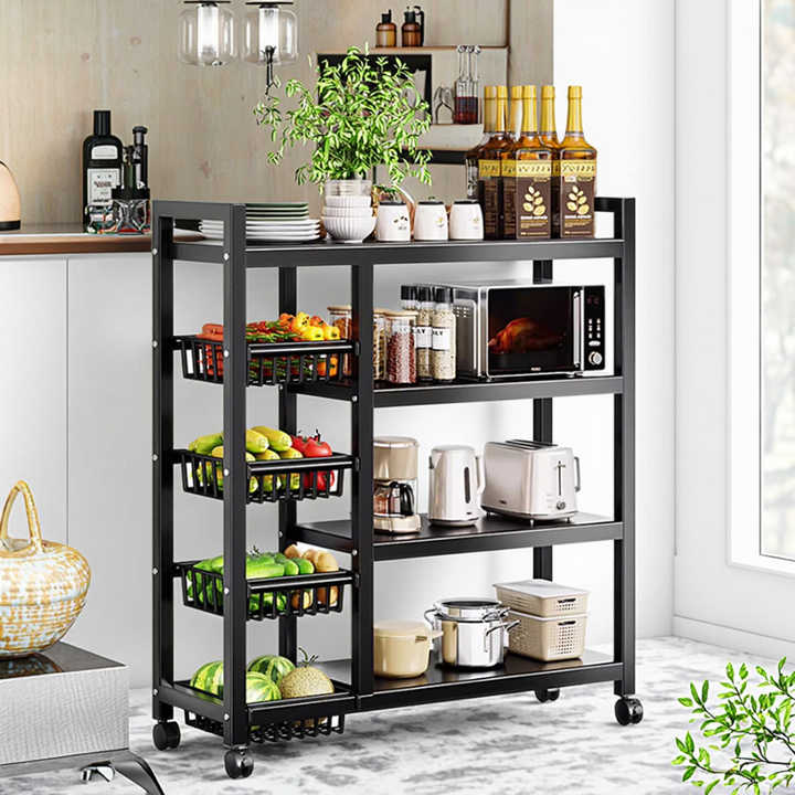 Home Food Storage Rack Freestanding Organizer Convenient Store for Bedroom, Kitchen, Bathroom Home Accessory for Space Efficient 