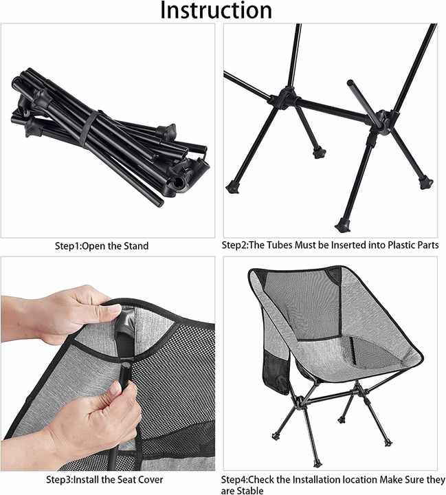 Woqi Outdoor Camping Chairs Lightweight Compact 