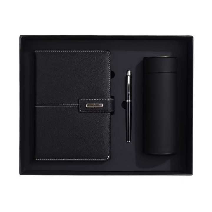 Luxury PU Leather Hard Cover Notebook with Refillable Pen Graduation Gift Notebook 