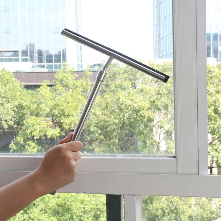 Stainless steel glass cleaning wiper