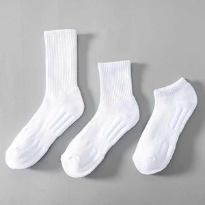 Men's Summer White Medium Tube Socks, Black Sweat 