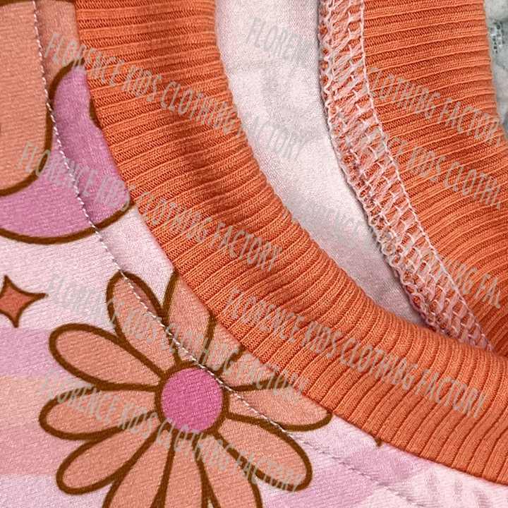 DH ODM Cute Bamboo Mushroom Print Summer Baby Girls Formal Clothes Sets 