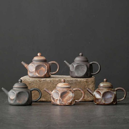 Japanese style small raw pottery teapot 