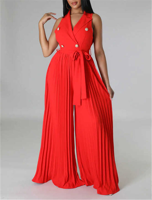 جمبسوت نسائي أنيق بدون أكمام