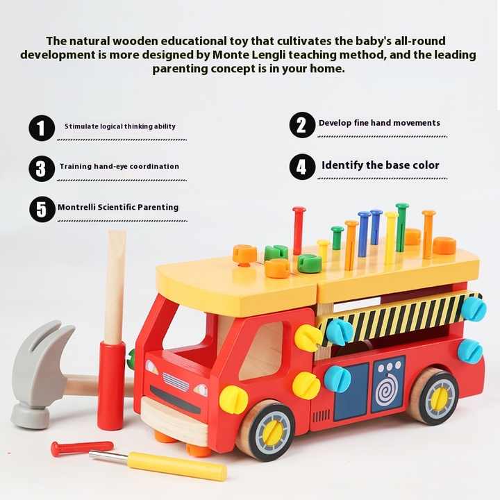 مجموعة ألعاب الأطفال الخشبية المكونة من  Wooden children's play set consisting of nuts and