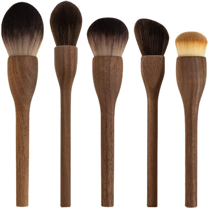 Peach Walnut Wooden Handle Makeup Brush Sets مجموعات فرش المكياج الفاخرة من المصنع