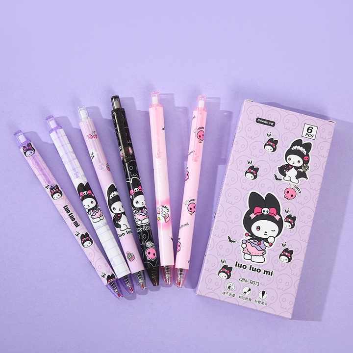 قلم جل قابل للسحب برسومات كرتونية لطيفة  - Sanrio Cute Cartoon Retractable Press Gel Pen