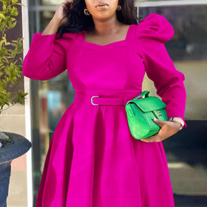 Elegant long-sleeved girls' dress