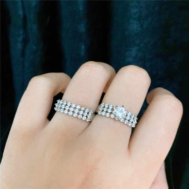 Luxury Wedding Rings Set - Fashion Jewelry 