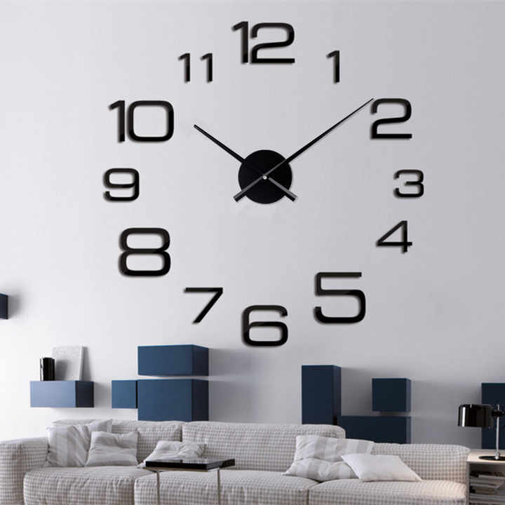 Scandinavian Design Quartz Needle Clocks Living Room Decoration Frameless Round Acrylic Clock. 