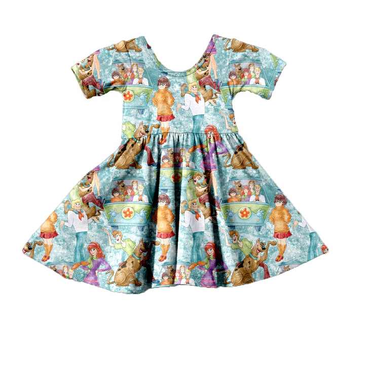 Baby Girl Summer Short Sleeve Dres-فستان صيفي قصير