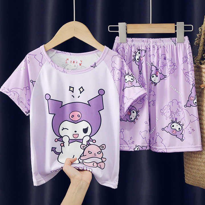 Girls' long-sleeved pajama set 